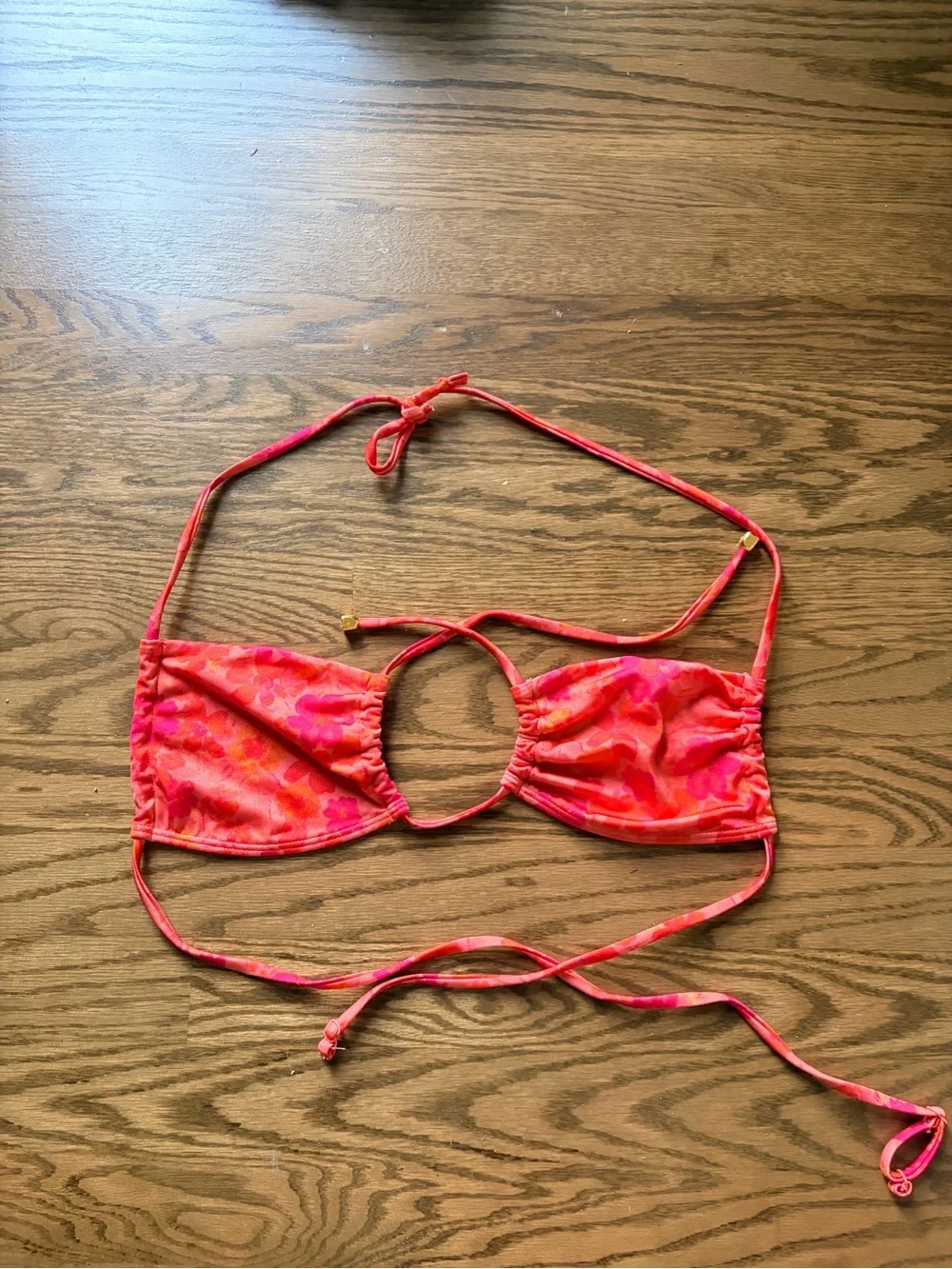PacSun Hot Pink Floral Tie-Front Bikini Set